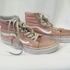 Pink high top Vans.